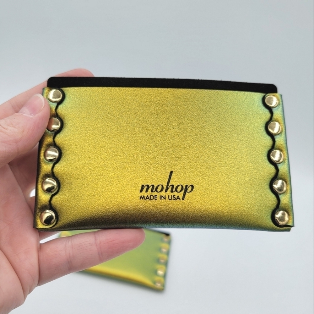 Iridescent Card Holder Vegan Leather New #2521